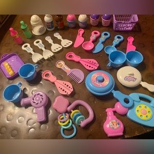 Kids Play Food Kitchen Set Forks Knives cups Cookware